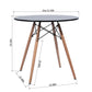 32" Black and Natural Wood Round Top Dining Table