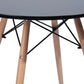 32" Black and Natural Wood Round Top Dining Table