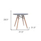 32" Black and Natural Wood Round Top Dining Table