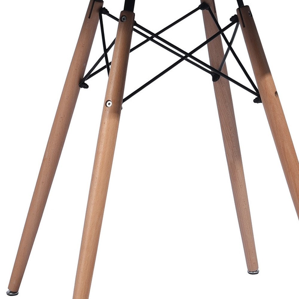 32" Black and Natural Wood Round Top Dining Table