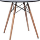 32" Black and Natural Wood Round Top Dining Table