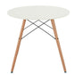 32" White and Natural Wood Round Top Dining Table