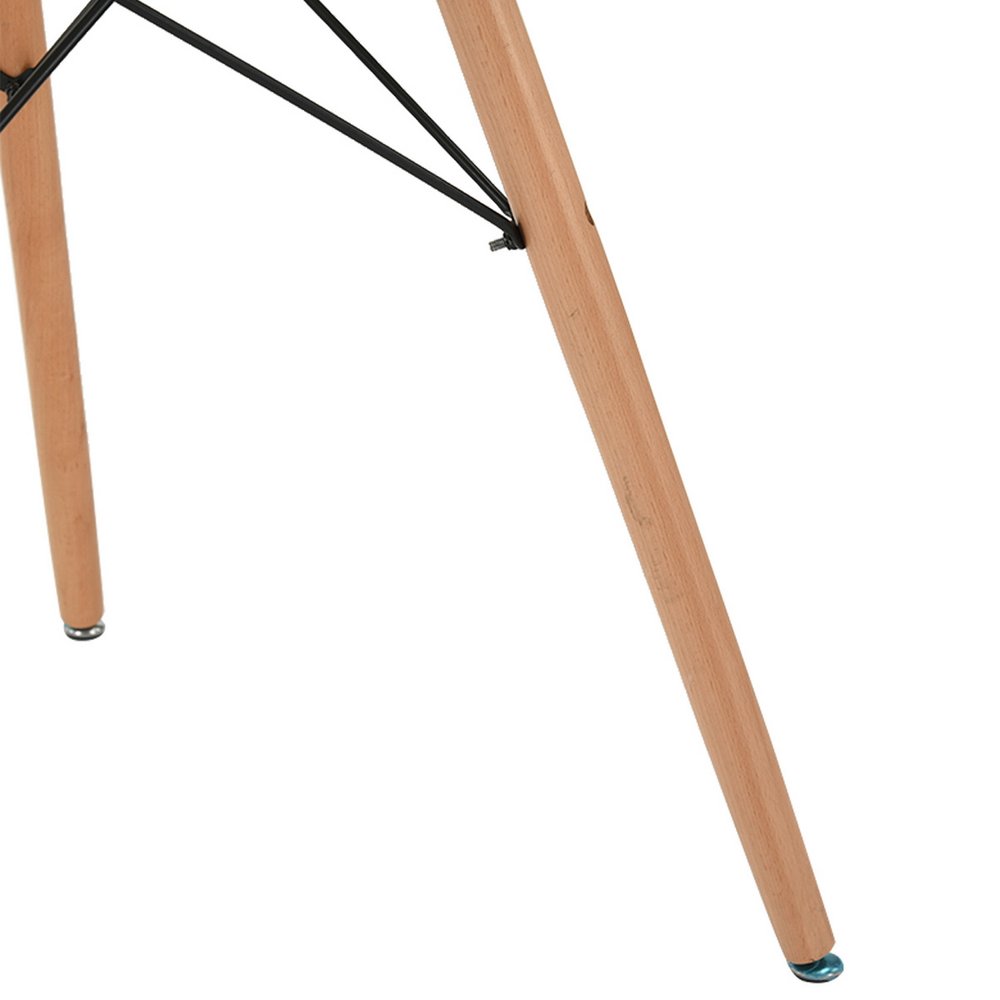 32" White and Natural Wood Round Top Dining Table