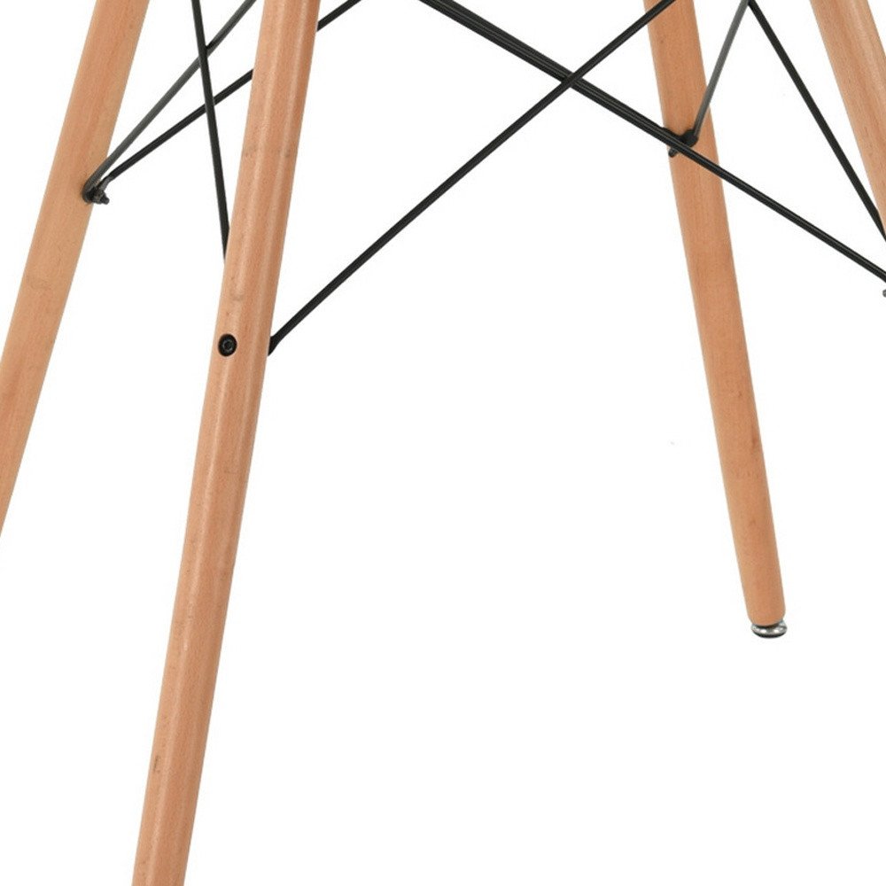 32" White and Natural Wood Round Top Dining Table