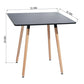 32" Black and Natural Wood Square Dining Table