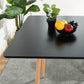 32" Black and Natural Wood Square Dining Table