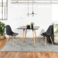 32" Black and Natural Wood Square Dining Table