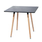 32" Black and Natural Wood Square Dining Table