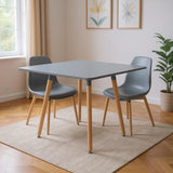 32" Gray and Natural Wood Square Dining Table