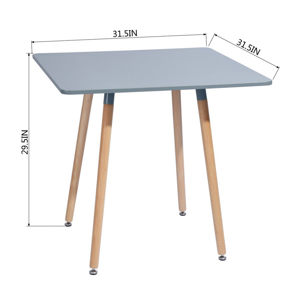 32" Gray and Natural Wood Square Dining Table