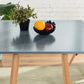 32" Gray and Natural Wood Square Dining Table
