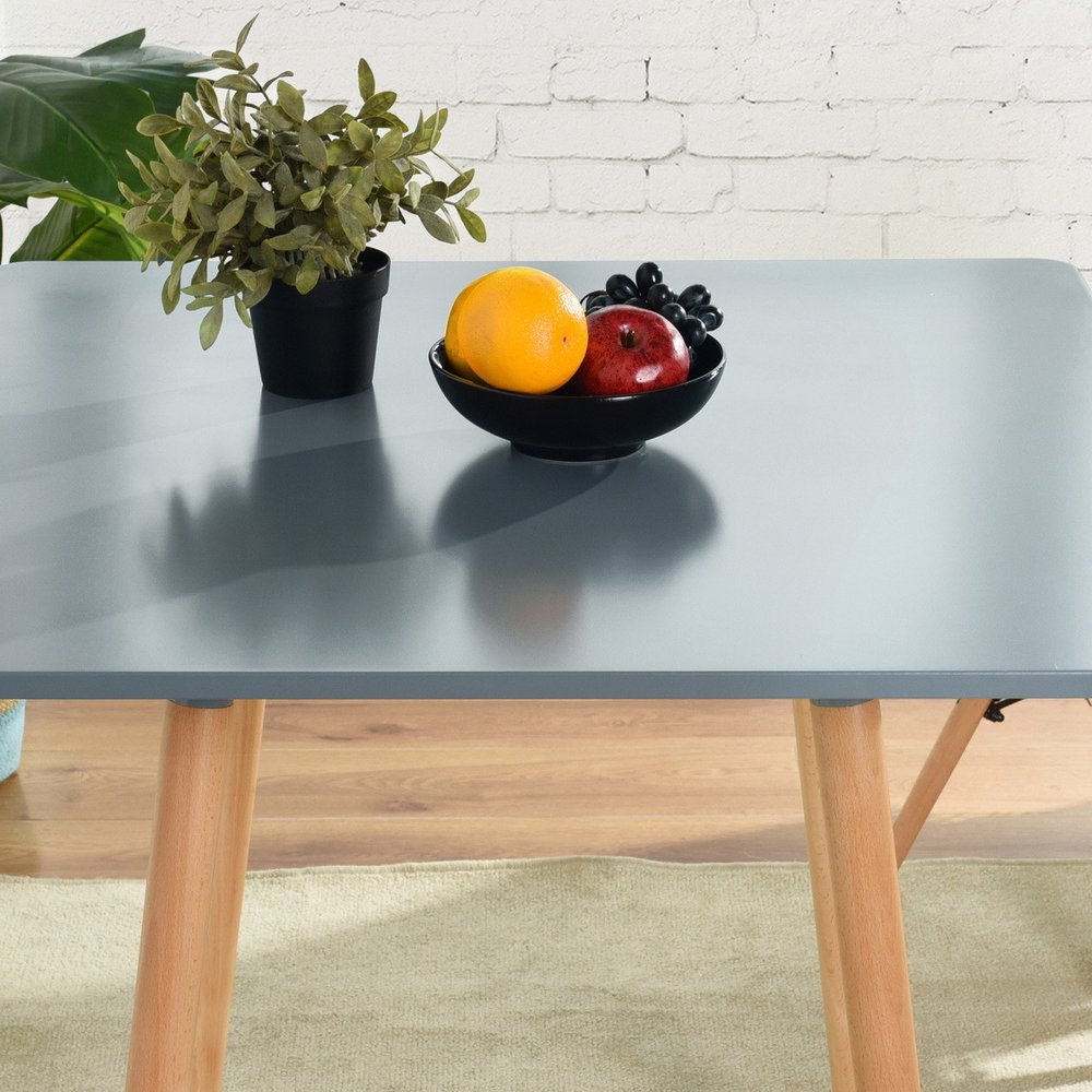 32" Gray and Natural Wood Square Dining Table