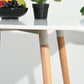 32" White and Natural Wood and Solid Wood Square Dining Table