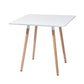 32" White and Natural Wood and Solid Wood Square Dining Table