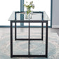 47" Clear And Black Glass And Metal Dining Table