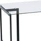 55" Clear And Black Glass And Metal Dining Table