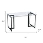 55" Clear And Black Glass And Metal Dining Table
