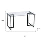 55" Clear And Black Glass And Metal Dining Table
