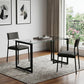 55" Clear And Black Glass And Metal Dining Table