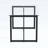 55" Clear And Black Glass And Metal Dining Table