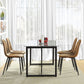 55" Gray And Black Glass And Metal Sled Base Dining Table