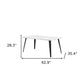 63" White and Black Faux Marble and Metal Dining Table