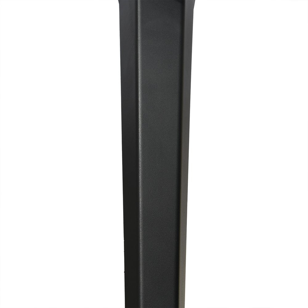 63" White and Black Faux Marble and Metal Dining Table