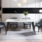 63" White and Black Faux Marble and Metal Dining Table