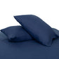 Set of Two Navy Blue Linen Standard Pillowcases