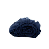 Navy Blue Linen Queen Fitted sheet