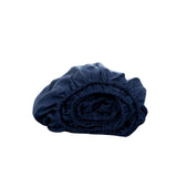 Navy Blue Linen King Fitted Sheet