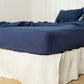 Navy Blue Linen King Fitted Sheet
