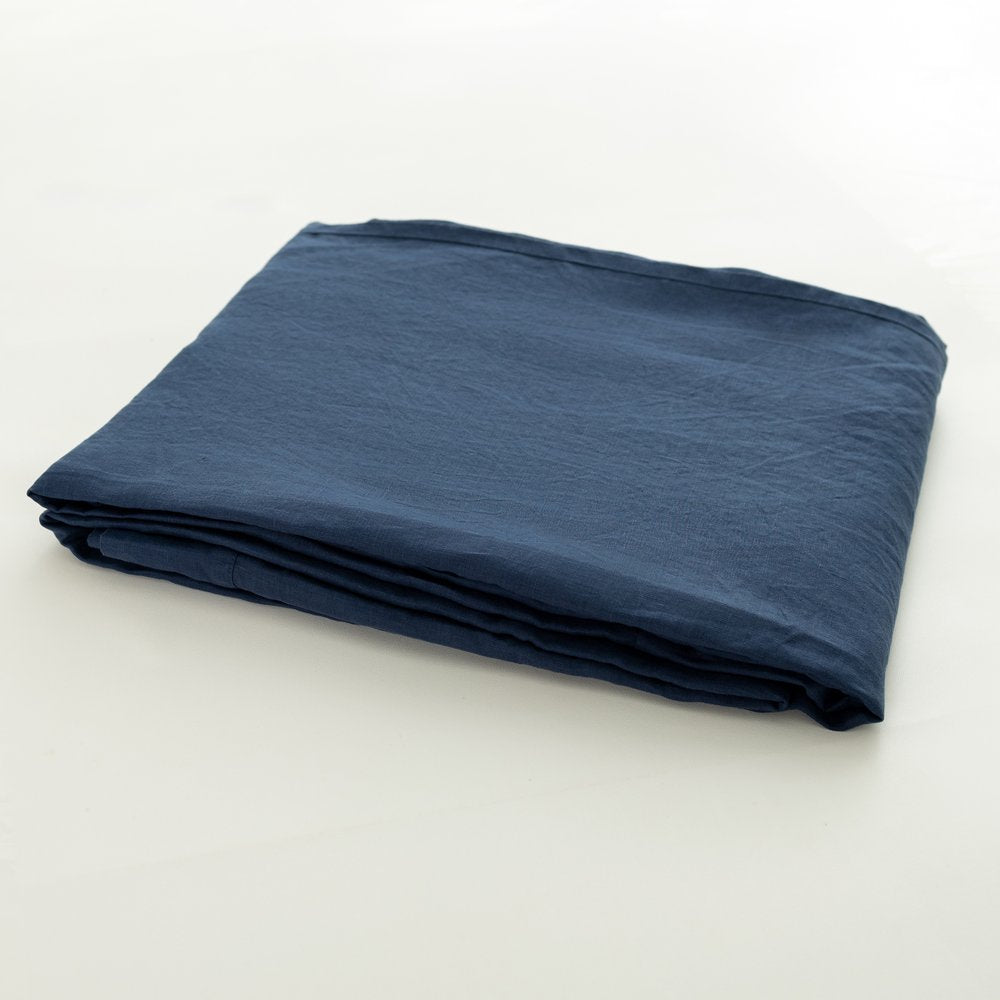 Navy Blue Linen King Fitted sheet