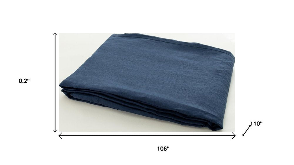 Navy Blue Linen King Fitted sheet