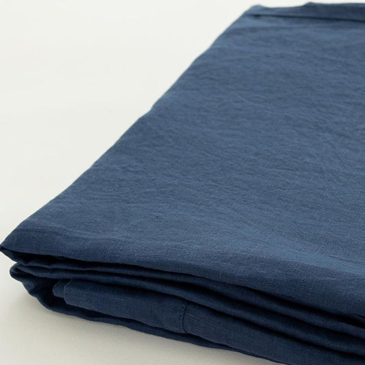 Navy Blue Linen King Fitted sheet