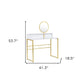 41" White And Gold Faux Marble and Steel Vanity Table with Mirror
