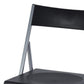 Set of Six Black and Silver Folding Side Chairs