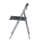 Set of Six Black and Silver Folding Side Chairs