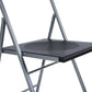 Set of Six Black and Silver Folding Side Chairs