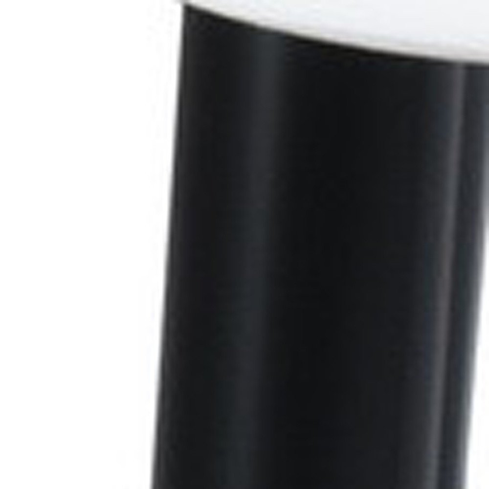 43" White and Black Faux Marble And Steel Coffee Table