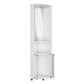 75" White Wood Corner Bar Cabinet With Three Shelves