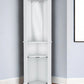 75" White Wood Corner Bar Cabinet With Three Shelves