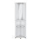 75" White Wood Corner Bar Cabinet With Three Shelves