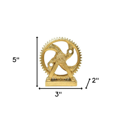5" Antiqued Brass Resin Tabletop Sculpture