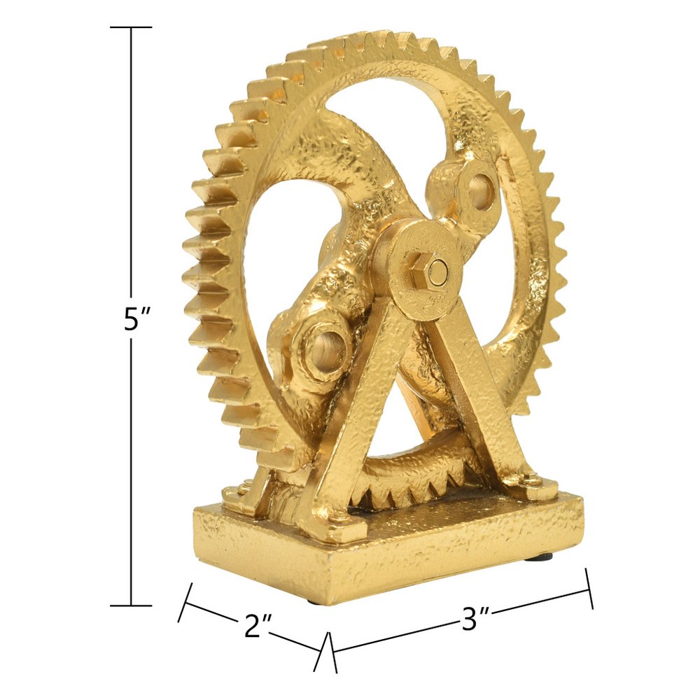 5" Antiqued Brass Resin Tabletop Sculpture