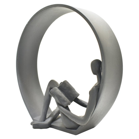 7" Black Resin Man Tabletop Sculpture