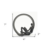 7" Black Resin Man Tabletop Sculpture