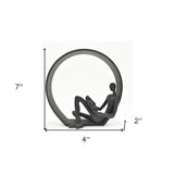 7" Black Resin Man Tabletop Sculpture