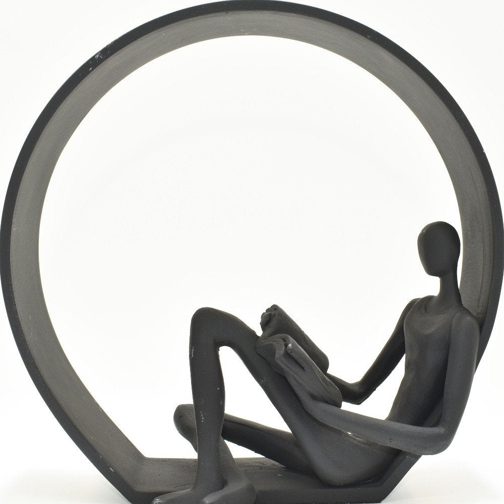 7" Black Resin Man Tabletop Sculpture