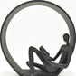 7" Black Resin Man Tabletop Sculpture